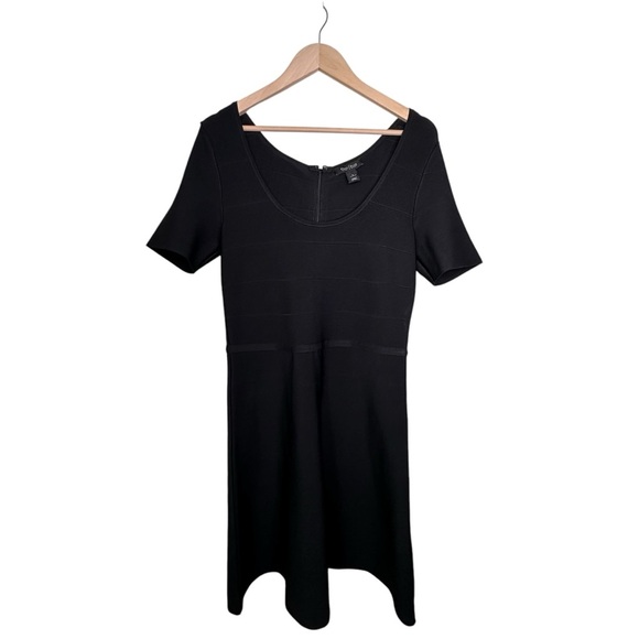White House Black Market Dresses & Skirts - White House Black Market Black Dress with Short Sleeves Size L NWOT